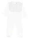 La Stupenderia Gingham-panelled Babygrow In White