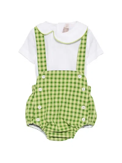 La Stupenderia Babies' Gingham-pattern Body In White