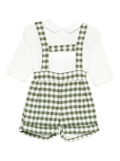 La Stupenderia Babies' Gingham-print Romper In Multi