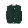 La Stupenderia Green Knit Vest For Baby Boy In Green