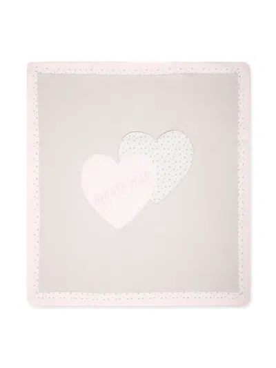 La Stupenderia Heart-patch Cotton Blanket In Neutrals