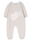 La Stupenderia Heart-patch Cotton Pajamas In Neutrals