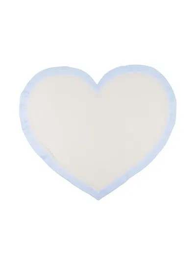 La Stupenderia Heart Waffle-knit Blanket In White