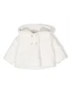 La Stupenderia Hooded Shearling Coat In White