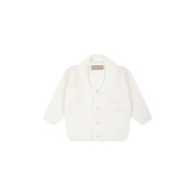 La Stupenderia Ivory Cardigan For Baby Boy In White