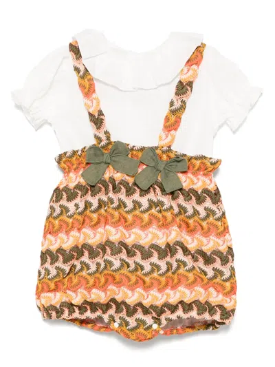 La Stupenderia Babies' Knitted Bodies Set In Orange