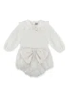 La Stupenderia Lace Collar Bow Detailing Set In White