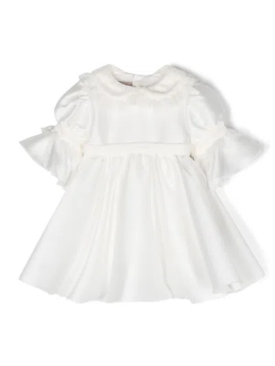 La Stupenderia Babies' Lace-detailing Cotton Dress In White