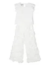 La Stupenderia Lace-detailing Trousers Set In White