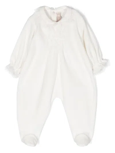 La Stupenderia Babies' Lace-trim Cotton-blend Pyjamas In White