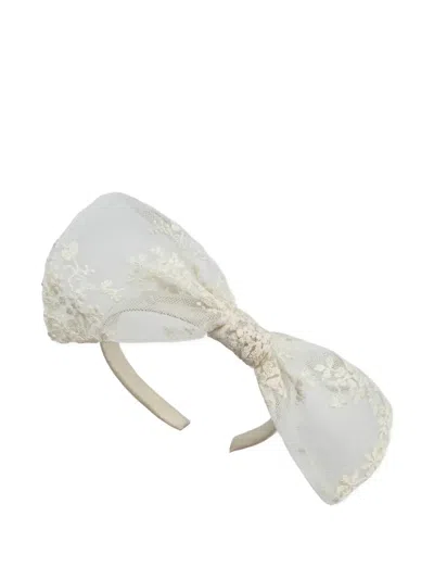 La Stupenderia Kids' Lace-bow Hair Band In White