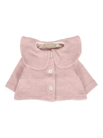 La Stupenderia Babies' Large-collar Cardigan In Pink