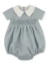 La Stupenderia Linen-cotton Babygrow Set In Blue