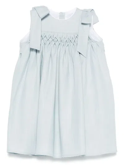 La Stupenderia Babies' Linen Dress In Blue
