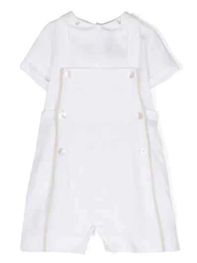 La Stupenderia Babies' Linen Shorties Set In White