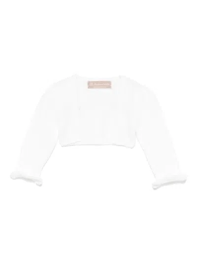 La Stupenderia Babies' Long-sleeve Cardigan In White