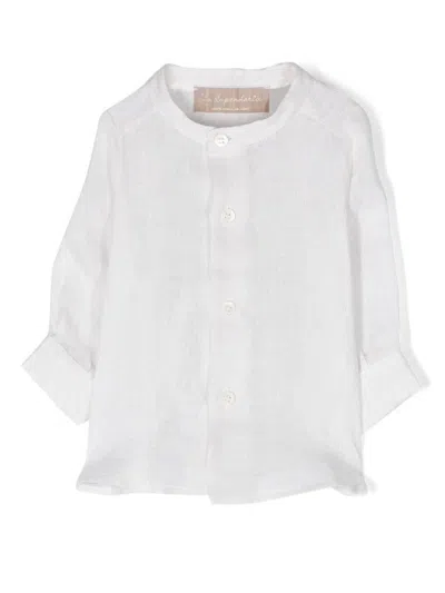 La Stupenderia Babies' Long-sleeve Linen Shirt In Neutrals