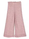 La Stupenderia Lurex-detailing Frayed Flared Trousers In Pink