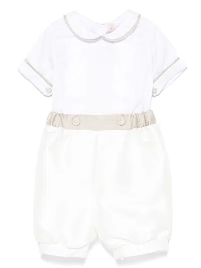 La Stupenderia Babies' Monogram-jacquard Romper In White