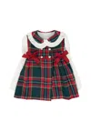 La Stupenderia Multicolor Dress For Baby Girl With Red Bow In Multi