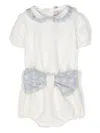 La Stupenderia Oversized-bow Shorts Set In Neutrals
