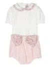 La Stupenderia Oversized-bow Shorts Set In Pink