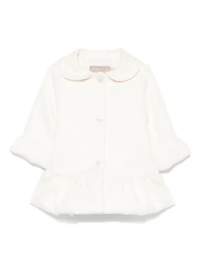 La Stupenderia Babies' Peplum-hem Coat In 白色