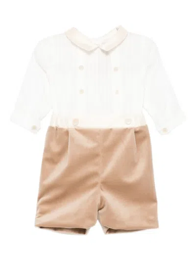 La Stupenderia Babies' Peter Pan-collar Jumpsuit In Neutral