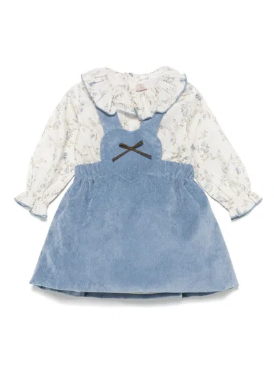 La Stupenderia Babies' Pinwale-corduroy Dress In Blue