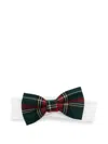 La Stupenderia Plaid Bow Headband In White