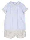 La Stupenderia Pleat-detailing Shorts Set In Blue