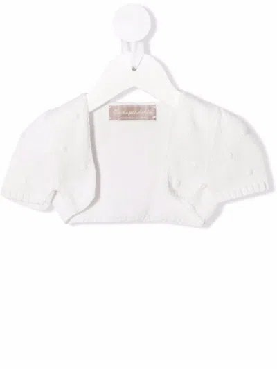 La Stupenderia Babies' Polka Dot-embroidered Cotton Bolero In 白色