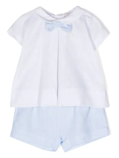 La Stupenderia Babies' Polka-dot Shorts Set In Blue