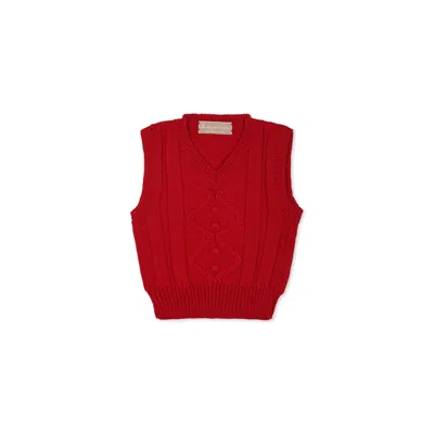 La Stupenderia Kids' Red Vest Sweater For Baby Girl