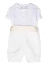 La Stupenderia Rounded-collar Cotton Romper In White
