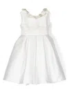 La Stupenderia Ruffle-collar Pleated Dress In White