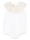 La Stupenderia Ruffle-collar Shortie In White