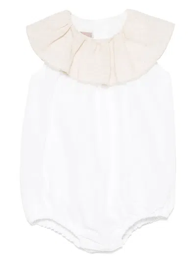 La Stupenderia Babies' Ruffle-collar Shortie In White