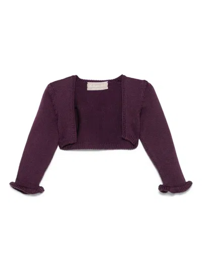 La Stupenderia Babies' Ruffle-detailed Bolero Sleeves In 紫色