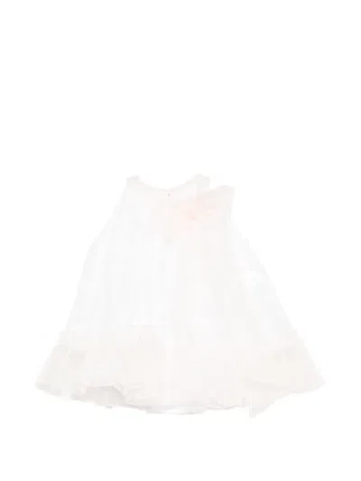 La Stupenderia Babies' Ruffled Bow Dress In Neutral