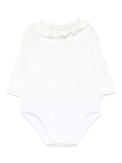 La Stupenderia Babies' Ruffled-collar Bodysuit In White