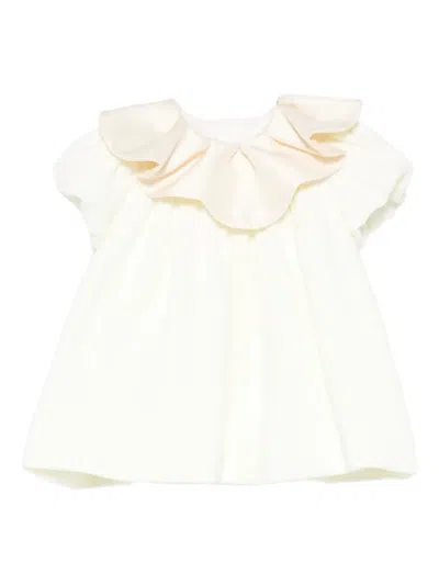 La Stupenderia Babies' Ruffled-collar Dress Set (set Of Two) In Neutral