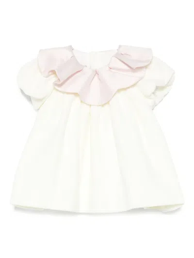 La Stupenderia Babies' Ruffled-collar Dress Set (set Of Two) In White