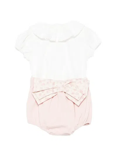 La Stupenderia Babies' Ruffled Floral-bow Bloomers And Top Set In Multi