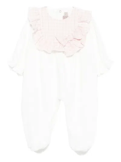 La Stupenderia Babies' Ruffled Gingham-pattern Pajamas In Pink