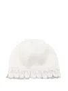 La Stupenderia Ruffled Hat In White