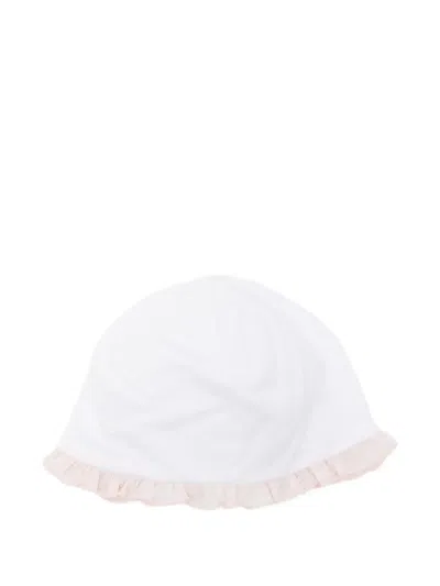 La Stupenderia Babies' Ruffled Plumetis Hat In White