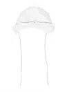La Stupenderia Ruffled Self-tie Bonnet In 白色