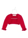 La Stupenderia Ruffled-sleeve Wool Top In Red