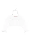 La Stupenderia Ruffled-sleeved Wool Cardigan In White